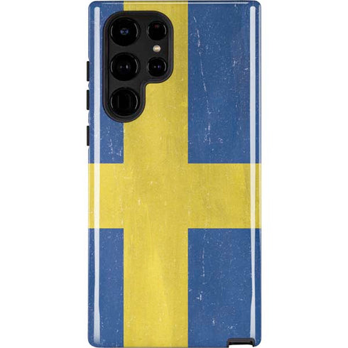 Sweden Flag Distressed Galaxy S22 Ultra Pro Case